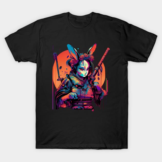 Rabbit Geisha T-Shirt by AI INKER